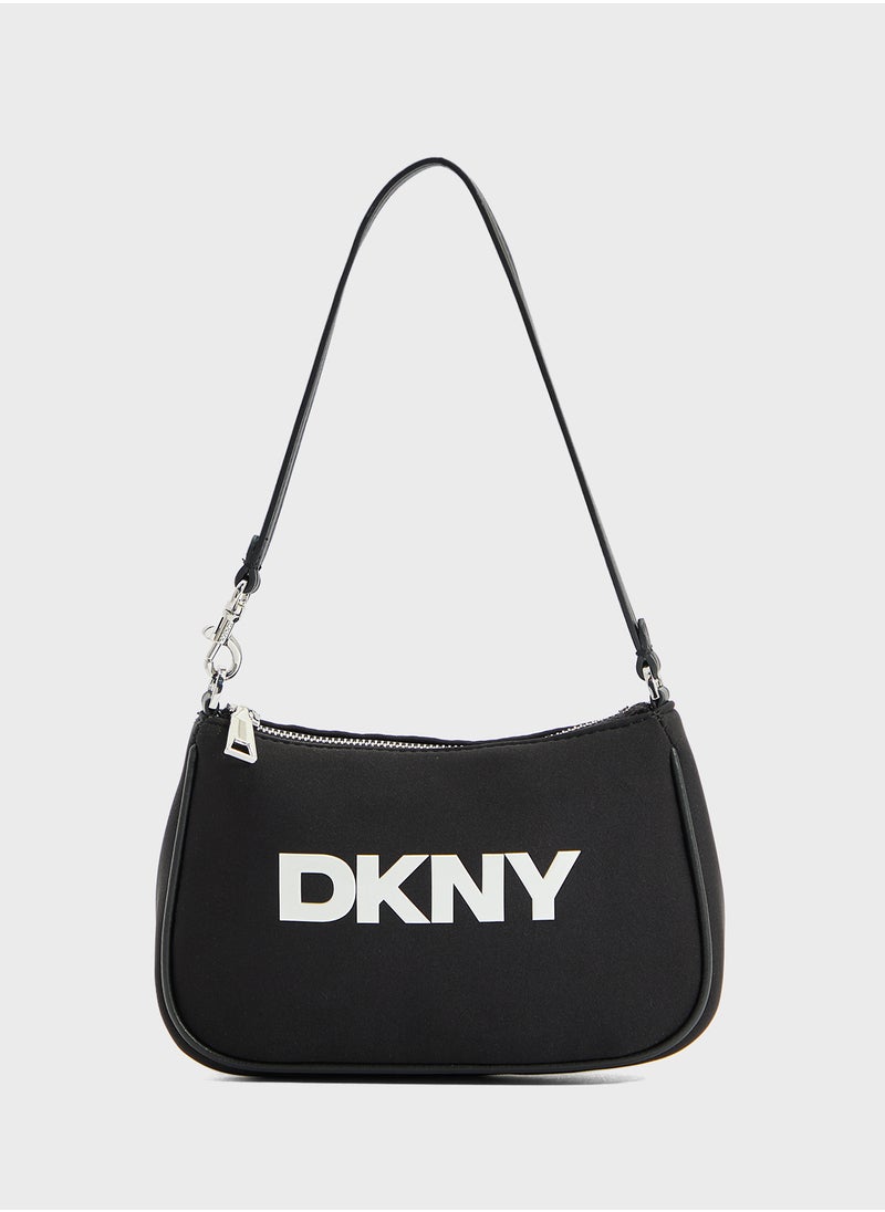 Jenny Logo Deatiled Zip Thriogh Satchel