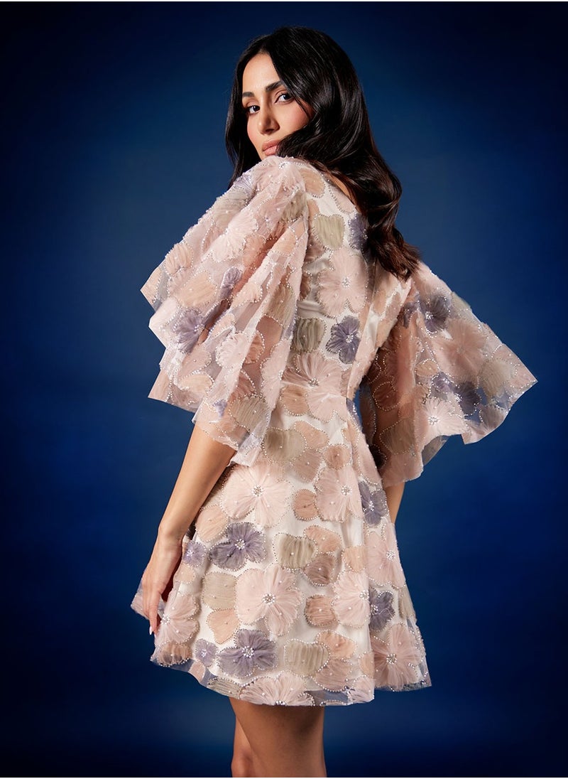 Floral Appliqué Dress
