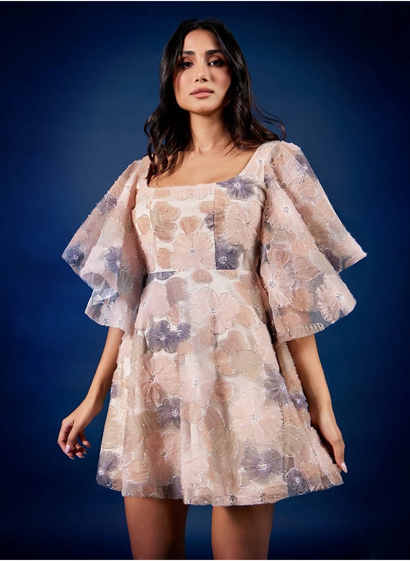 Floral Appliqué Dress