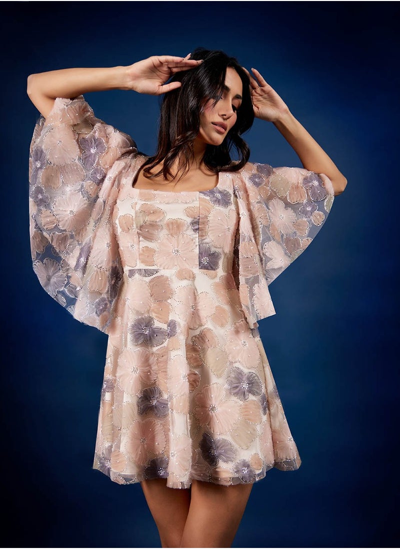 Floral Appliqué Dress