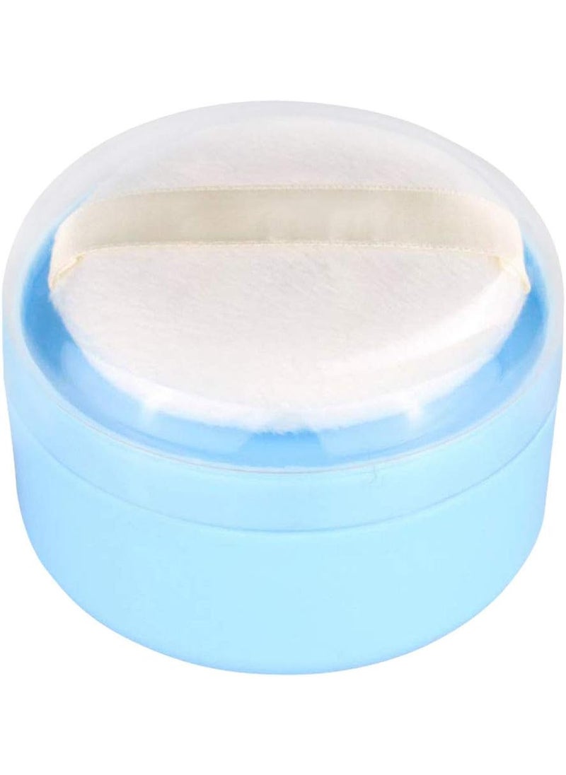 After-Bath Puff Box Empty Body Powder Container Dispenser Case with Sifter and Powder Puffs for Home and Travel Use
