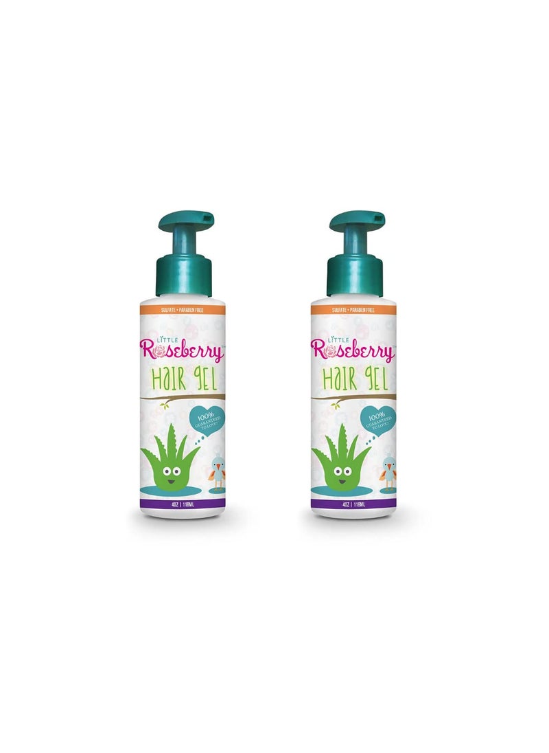 2 Pack Hair Gel for Kids | Light Hold | Chemical Free | Made with Organic Aloe Vera and Vitamins | Safe on Babies, Toddlers, Men and Women | Paraben, Sulfate & Fragrance Free | Made in USA