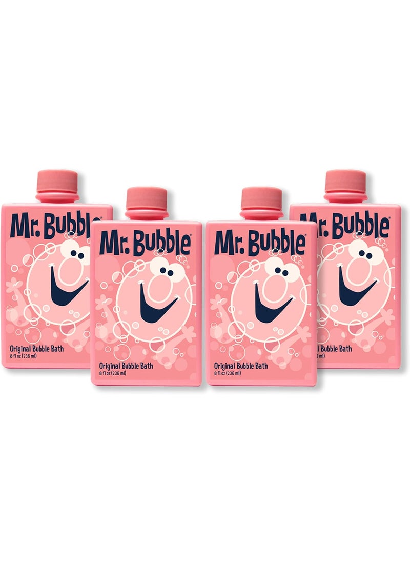 Mr. Bubble Original Bubble Bath, Bubblegum Scent, 8 oz Retro Bottle, 4-Pack