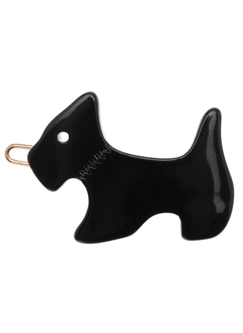 France Luxe Mini Scotty Dog on Tige Boule Barrette - Black