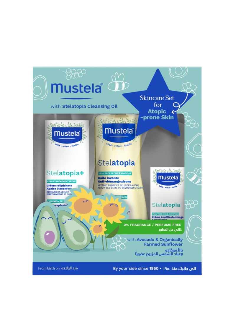Stelatopia Emollient Face Cream 40 ML, Stelatopia+ Lipid-Replenishing Cream 150 ML, Stelatopia Cleansing Oil 500 ML