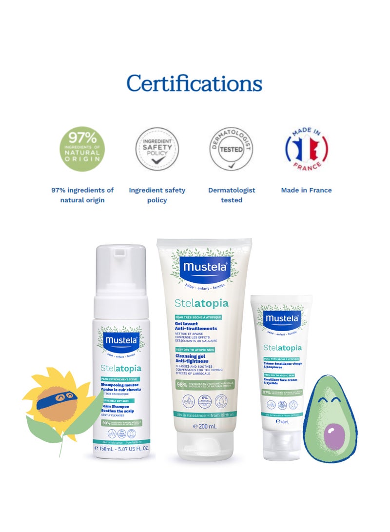 Foam Shampoo 150 ML, Cleansing Gel 200 ML, Face Cream 40 ML