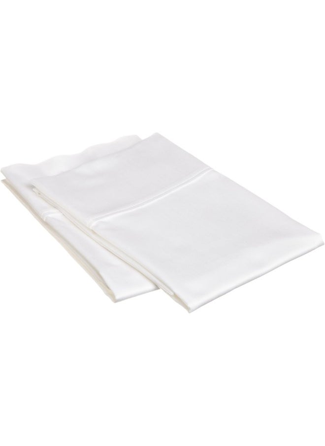 Superior 100% Egyptian Cotton 400 Thread Count Solid 2-Piece Pillowcase Set, Standard, White