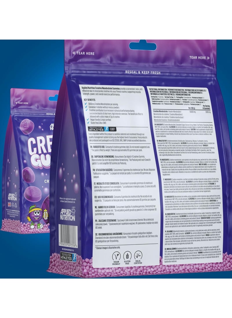 Creatine Gummies Millions Blackcurant 80 Gummies, 3000mg Creatine Monohydrate Per Serving
