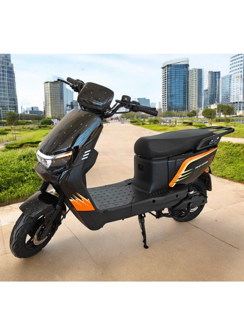 Electric Scooter with 1500W Motor, 60V 20Ah Battery, 60km/h Max Speed, 50km Range, Carbon Alloy Frame, Remote Lock, Under-Seat Storage, 14-Inch Tires, Disc Brakes, 3-Speed Modes