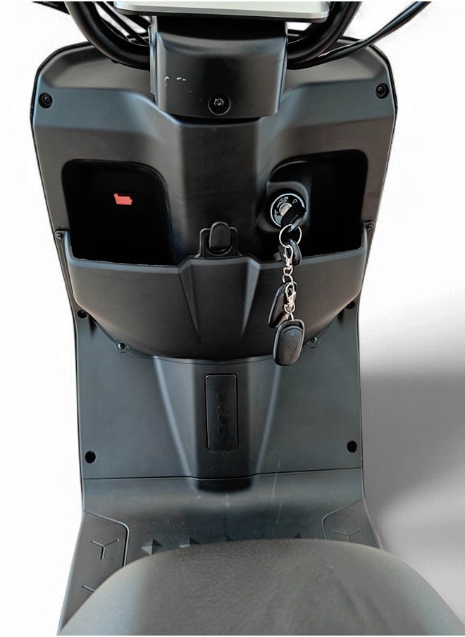 Electric Scooter with 1500W Motor, 60V 20Ah Battery, 60km/h Max Speed, 50km Range, Carbon Alloy Frame, Remote Lock, Under-Seat Storage, 14-Inch Tires, Disc Brakes, 3-Speed Modes