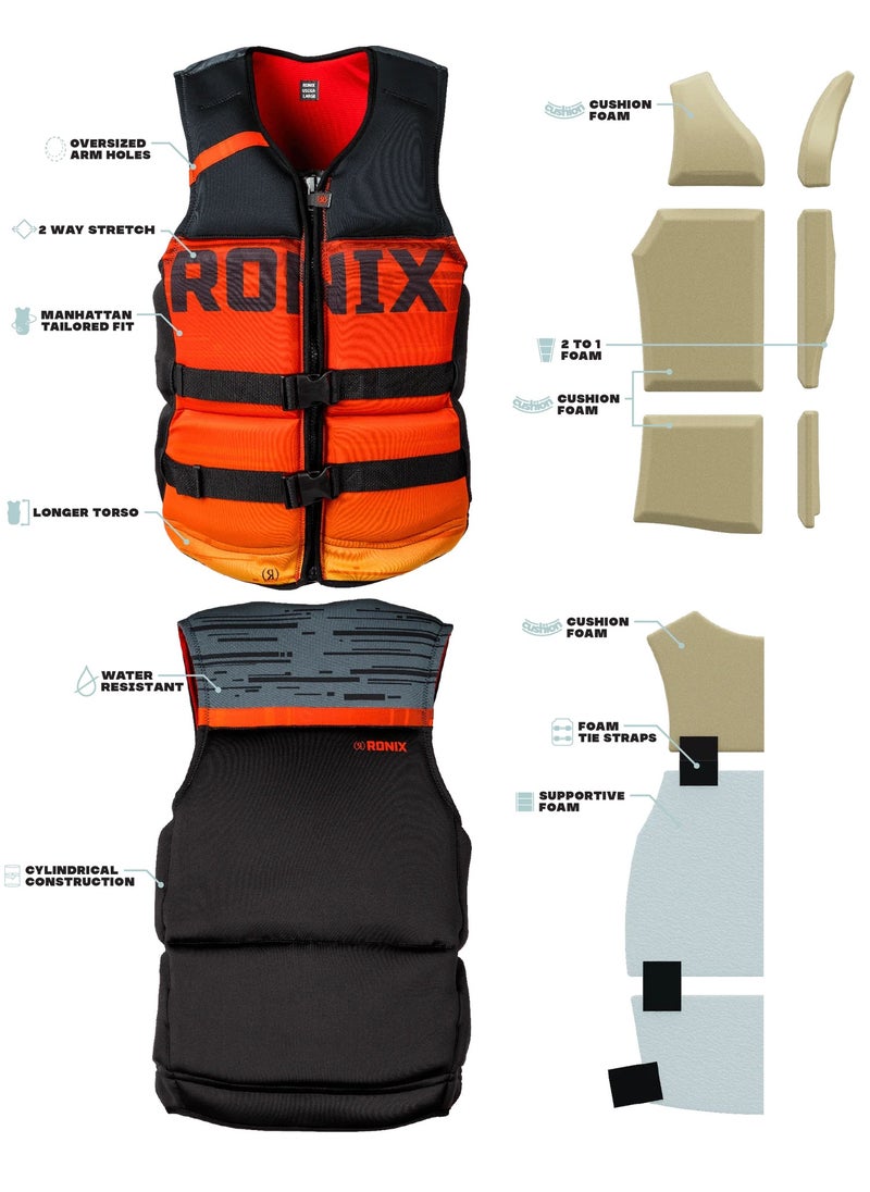 Ronix Megacorp Surf - Capella 3.0 - CGA Life Vest - Fireball (2025)