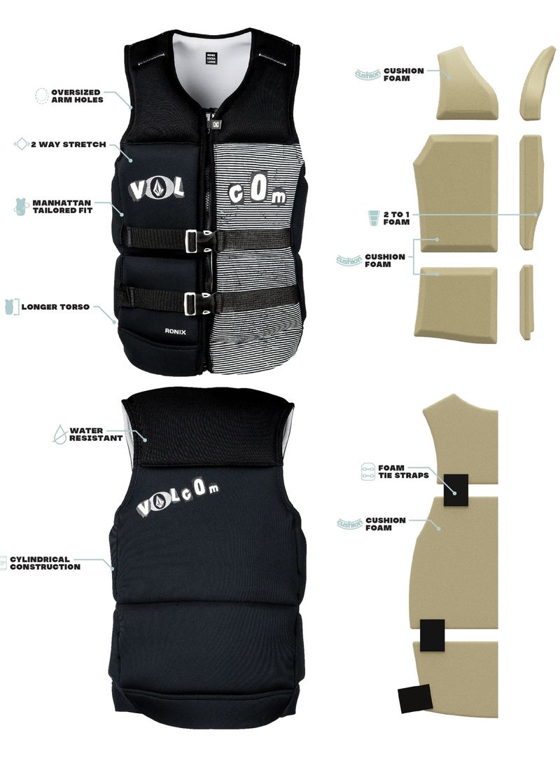Ronix Volcom - Capella 3.0 - CGA Life Vest - Black, White Clippings (2025)