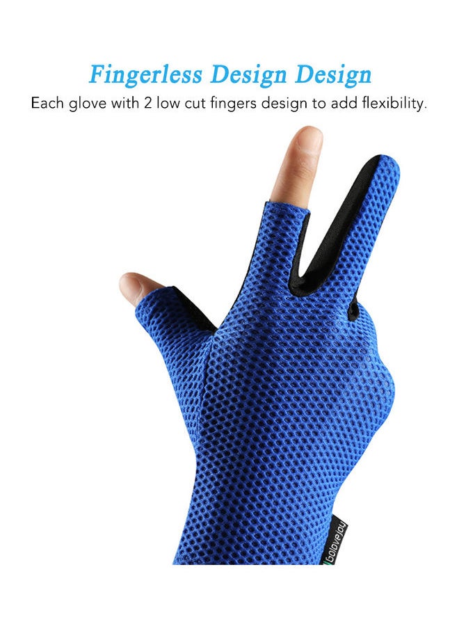 2 Fingerless Design Fishing Gloves