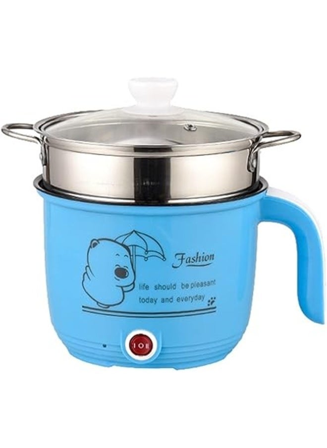 Mini Electric Rice Cooker Single Layer Available Multi-function Hot Pot Electric Rice Cooker 1.8L (Color: Blue)