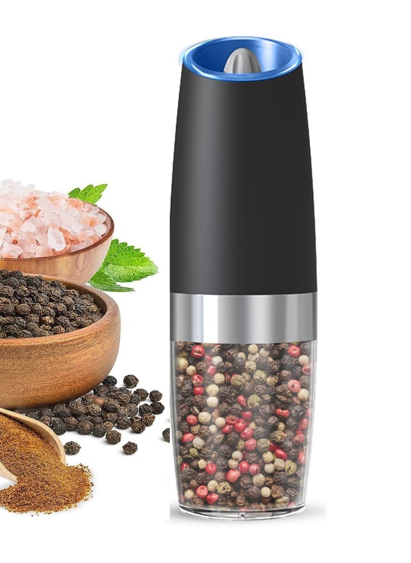 Gravity Electric Salt And Pepper Grinder Set, Automatic Salt And Pepper Grinder Set, Battery Powered (6 AAA Batteries Each), Adjustable Roughness, LED Light
