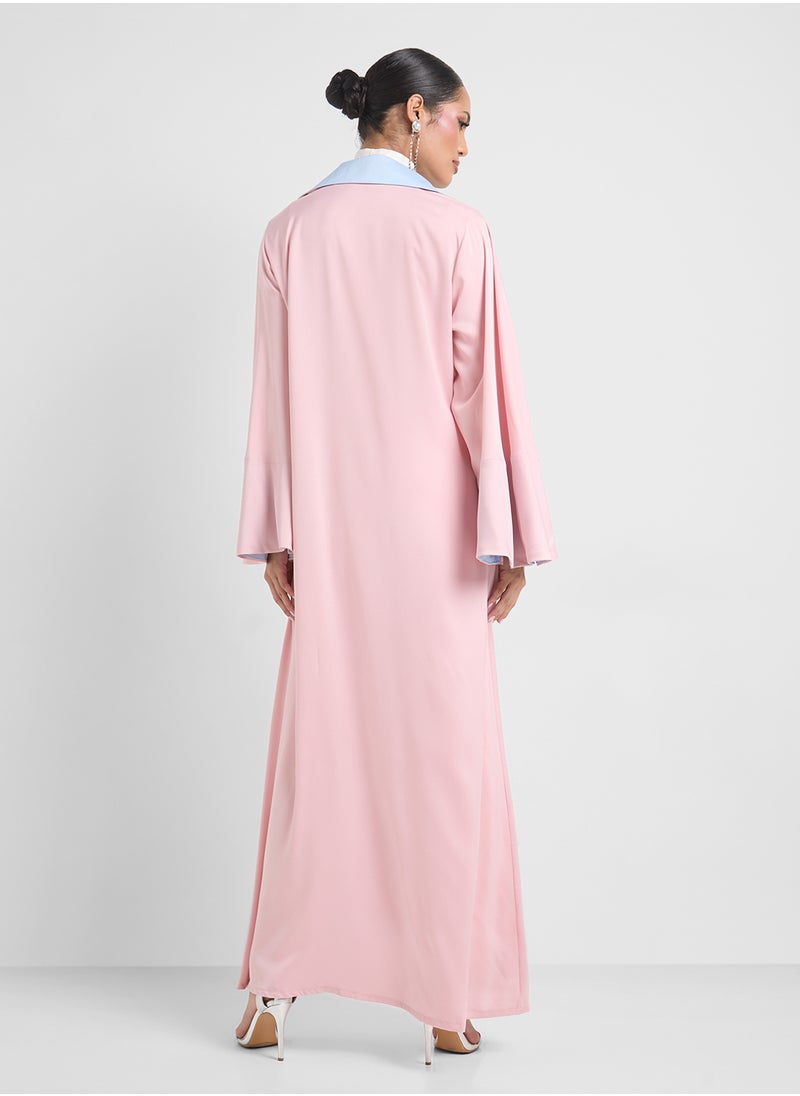 Two Toned Abaya With Sheila
