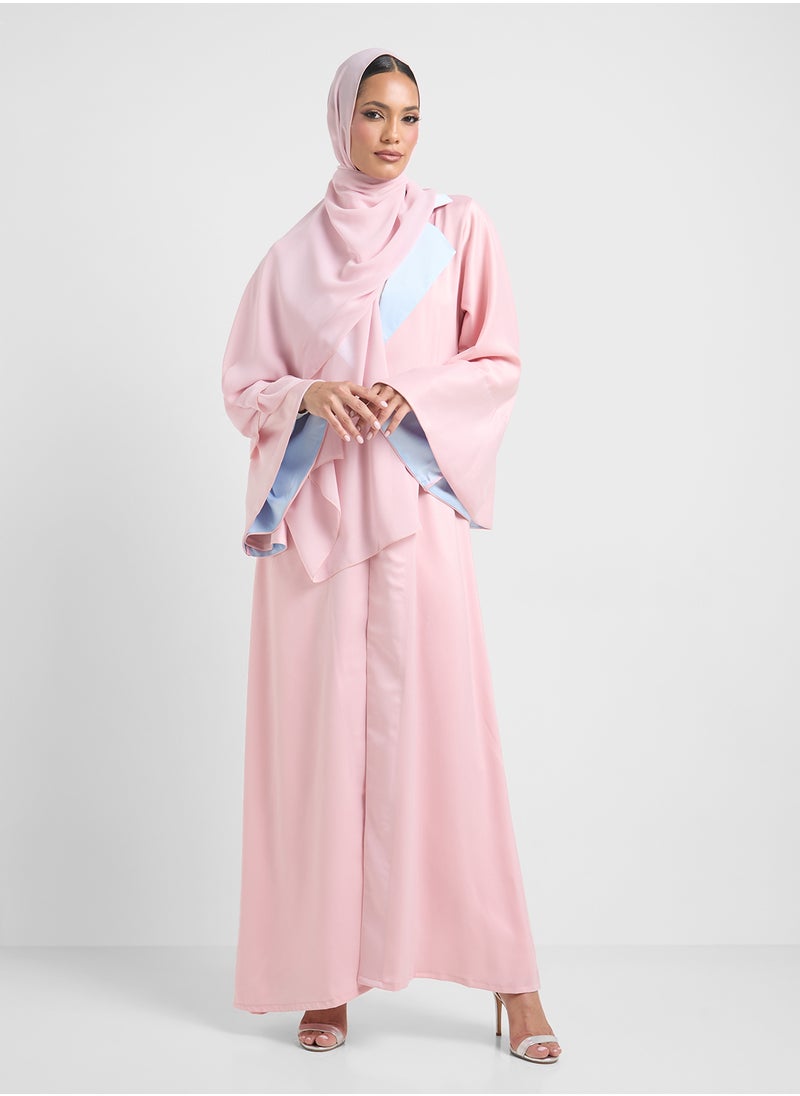 Two Toned Abaya With Sheila