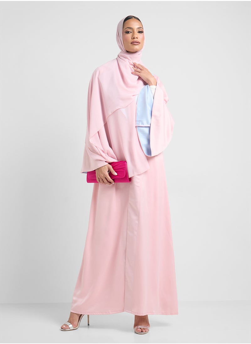 Two Toned Abaya With Sheila