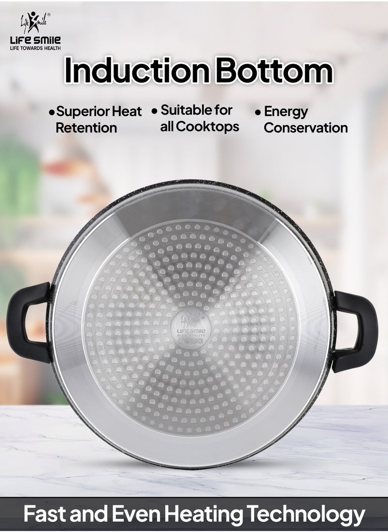 Detachable Granite Coating Cookware Set-51 Pcs, Non-Stick Induction Base Pots ,Pans And Cutlery set include Frying pan with lid,Saucepan with lid,Wok Pan,Stockpot,Steamer pot,Cutlery set with Holder,Oven Cake pans,Spatula,Oven gloves,Placemat