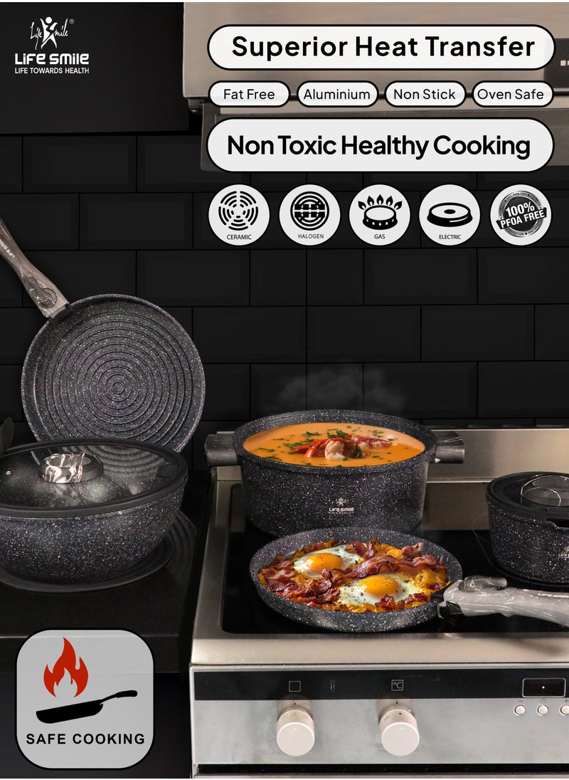Detachable Granite Coating Cookware Set-51 Pcs, Non-Stick Induction Base Pots ,Pans And Cutlery set include Frying pan with lid,Saucepan with lid,Wok Pan,Stockpot,Steamer pot,Cutlery set with Holder,Oven Cake pans,Spatula,Oven gloves,Placemat