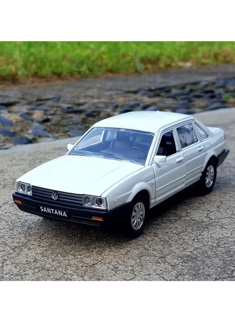 1:24 Volkswagen Santana Alloy Diecast Car – Sound, Lights, Opening Doors – Toy Model for Kids & Collectors