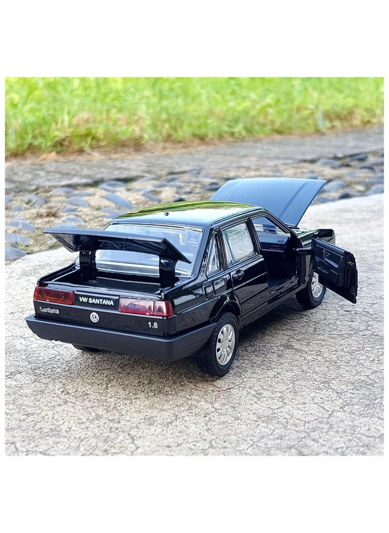 1:24 Volkswagen Santana Alloy Diecast Car – Sound, Lights, Opening Doors – Toy Model for Kids & Collectors