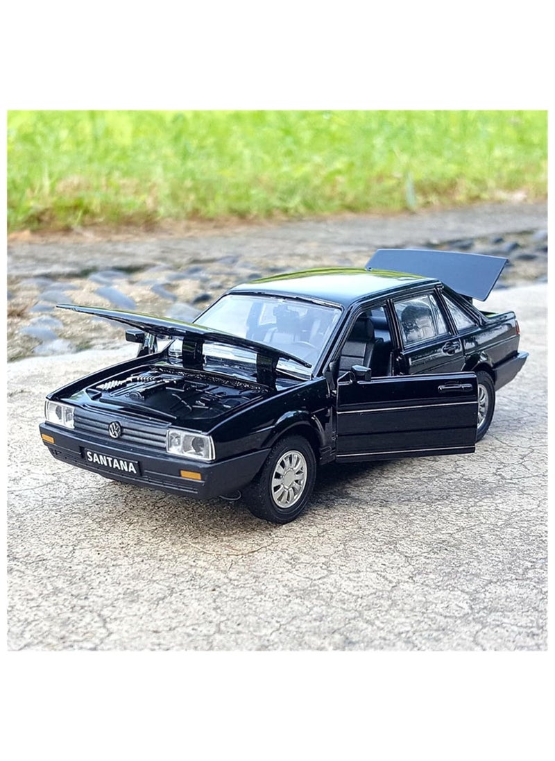 1:24 Volkswagen Santana Alloy Diecast Car – Sound, Lights, Opening Doors – Toy Model for Kids & Collectors