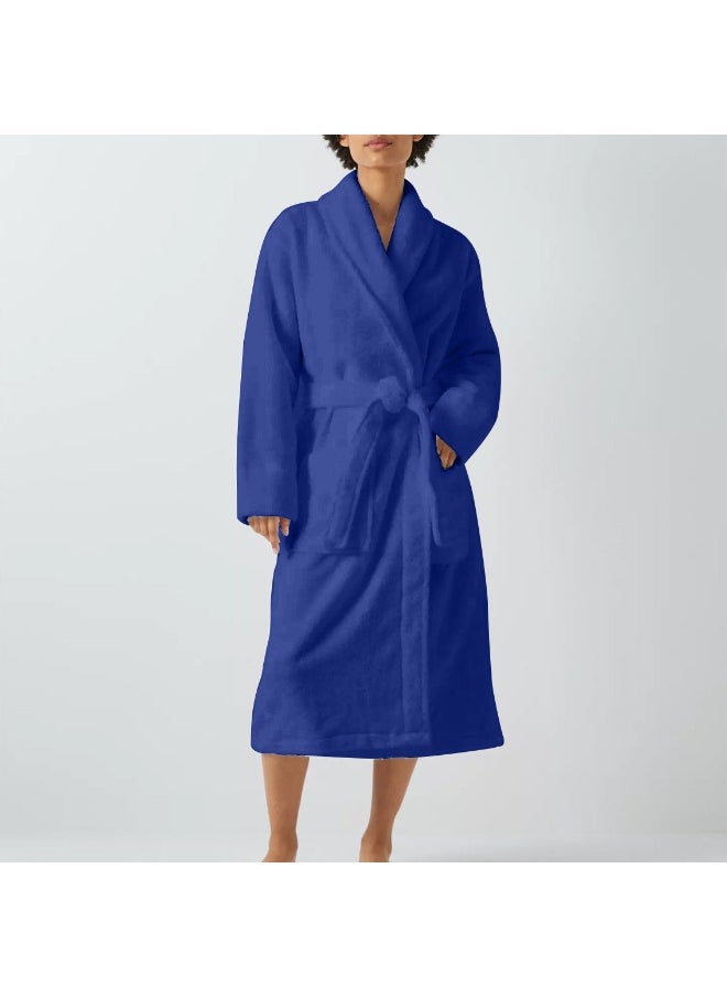 Terry Bathrobe With Pockets Blue Xxl Hotel Luxury Loungewear Cotton Soft And Absorbent Comfortable After Shower Bathrobe Fade Resistant For Men And Women One Size Fits All 45X30X65Cm