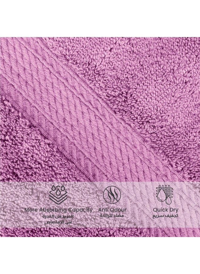 Towel Set 4Pc Light Purple Luxury Hotel Bedroom Super Soft Absorbent Durable Washable Quick Dry Cotton Family Bath Towels - 1 Bath Towel 70X140Cm 1 Hand Towel 50X100Cm 2 Face Towel 30X30Cm