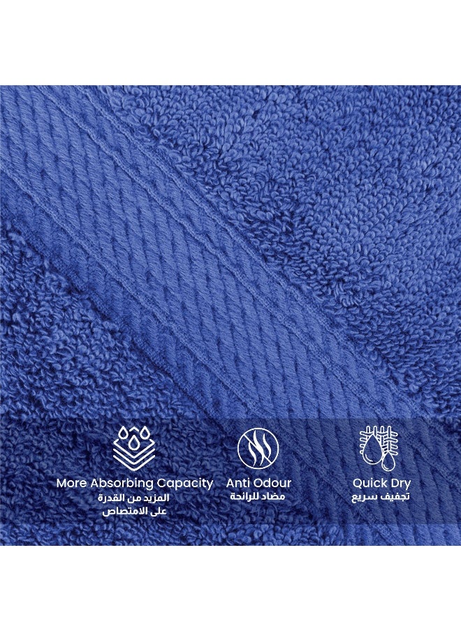Hand Towel Set Of 4 Blue Cotton Hand Towel 50X100Cm , 20X39 Inch Soft Lightweight Quick Drying Salon Towel For Styling Spa Household Bedroom Gym With Maximum Absorbency