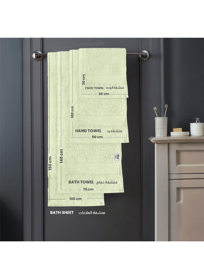 Towel Set 8 Peice Mint Luxury Hotel Bedroom Super Soft Absorbent Durable Washable Quick Dry Cotton Family Bath Towels - 2 Bath Towel 70X140Cm 2 Hand Towel 50X100Cm & 4 Face Towel 30X30Cm