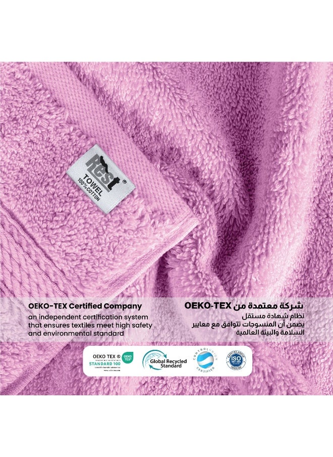 Bath Towel Set Of 6 Lavender Cotton Towel 70X140Cm , 47X55 Inch Luxury Hotel Towel Set Absorbent Durable Lightweight Washable Quick Dry Spa Quality Beach Family Bath Towel.