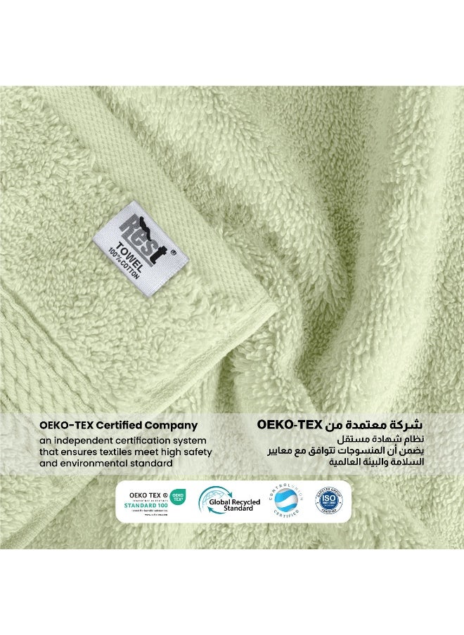 Towel Set 4 Peice Mint Luxury Hotel Bedroom Super Soft Absorbent Durable Washable Quick Dry Cotton Family Bath Towels - 1 Bath Towel 70X140Cm 1 Hand Towel 50X100Cm & 2 Face Towel 30X30Cm