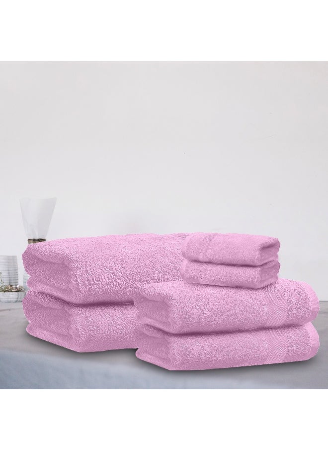 Towel Set 6Pc Light Purple Luxury Hotel Bedroom Super Soft Absorbent Durable Washable Quick Dry Cotton Family Bath Towels - 2 Bath Towel 70X140Cm 2 Hand Towel 50X100Cm 2 Face Towel 30X30Cm