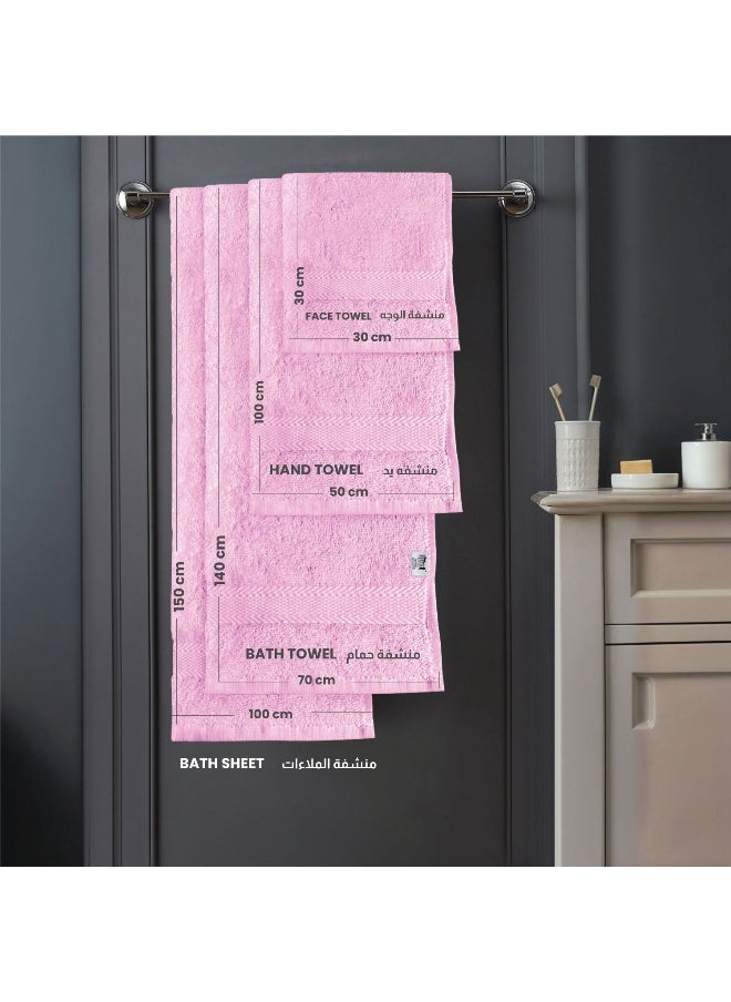 Towel Set 6Pc Light Purple Luxury Hotel Bedroom Super Soft Absorbent Durable Washable Quick Dry Cotton Family Bath Towels - 2 Bath Towel 70X140Cm 2 Hand Towel 50X100Cm 2 Face Towel 30X30Cm