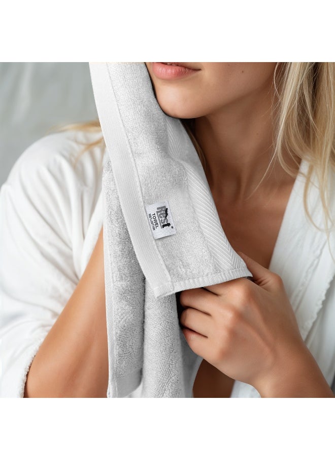 Hand Towel Set Of 4 White Cotton Hand Towel 50X100Cm , 20X39 Inch Soft Lightweight Quick Drying Salon Towel For Styling Spa Household Bedroom Gym With Maximum Absorbency