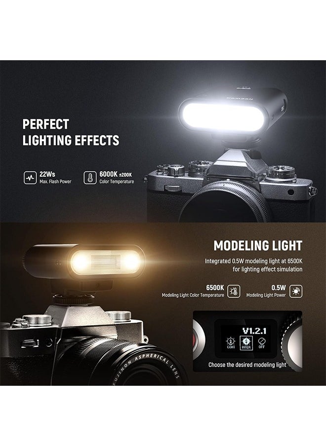 NEEWER Z160 Camera Flash, 22Ws GN14 6000±200K CCT Speedlite, A/M Mode 1/1-1/128 Power, 7.2V/1100mAh Battery, 650 Full Power Light, 1.5s Recycling, Compatible with Canon Nikon Sony Fuji Olympus CamerasNEEWER Z160 Camera Flash, 22Ws GN14 6000±200K CCT Speedlite, A/M Mode 1/1-1/128 Power, 7.2V/1100mAh Battery, 650 Full Power Light, 1.5s Recycling, Compatible with Canon Nikon Sony Fuji Olympus Cameras