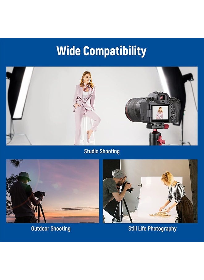 NEEWER Tripod Head, 360° Rotating Panoramic Ball Head with 1/4” Quick Shoe Plate for Tripod Monopod Slider DSLR Camera Camcorder, Max Load up to 5kg/11lb – GM28
