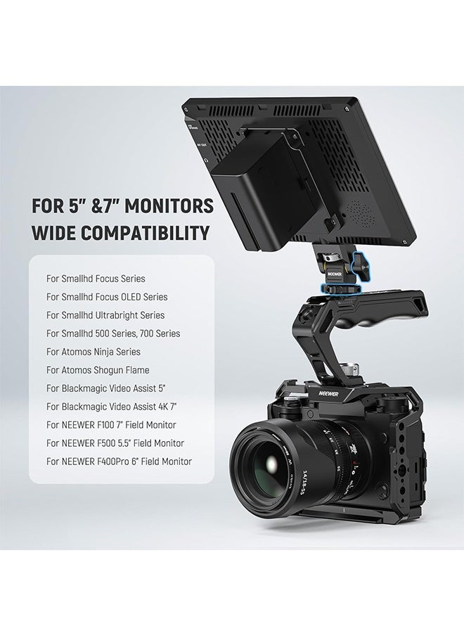 NEEWER Camera Monitor Mount with Cold Shoe, Anti Twist 1/4