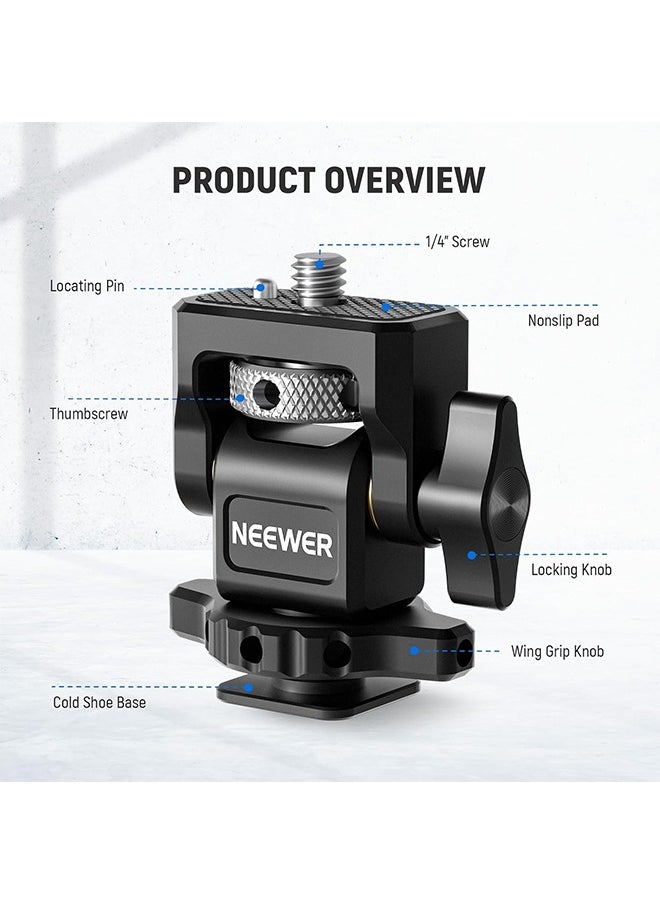 NEEWER Camera Monitor Mount with Cold Shoe, Anti Twist 1/4