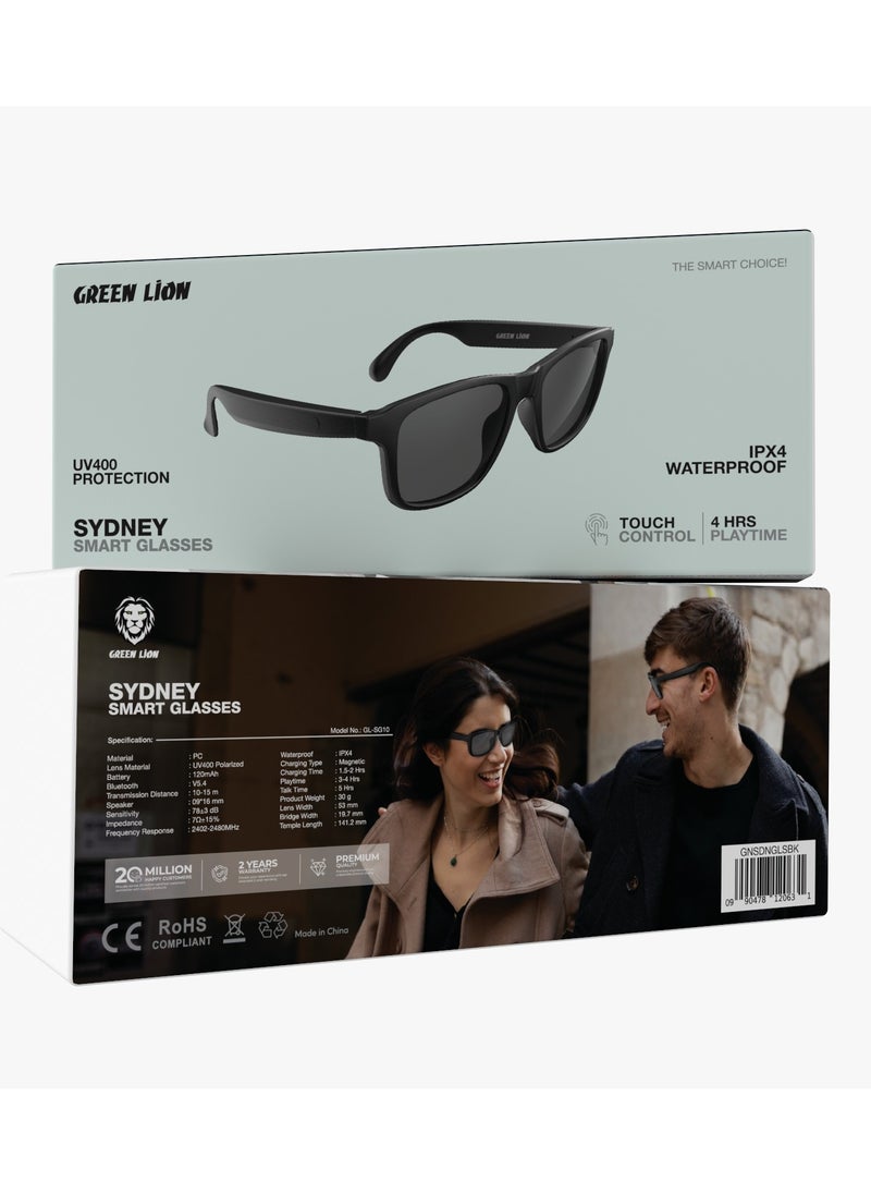 Sydney Smart Glasses / UV400 Polarized / BT 5.4 for Making Calls - Black