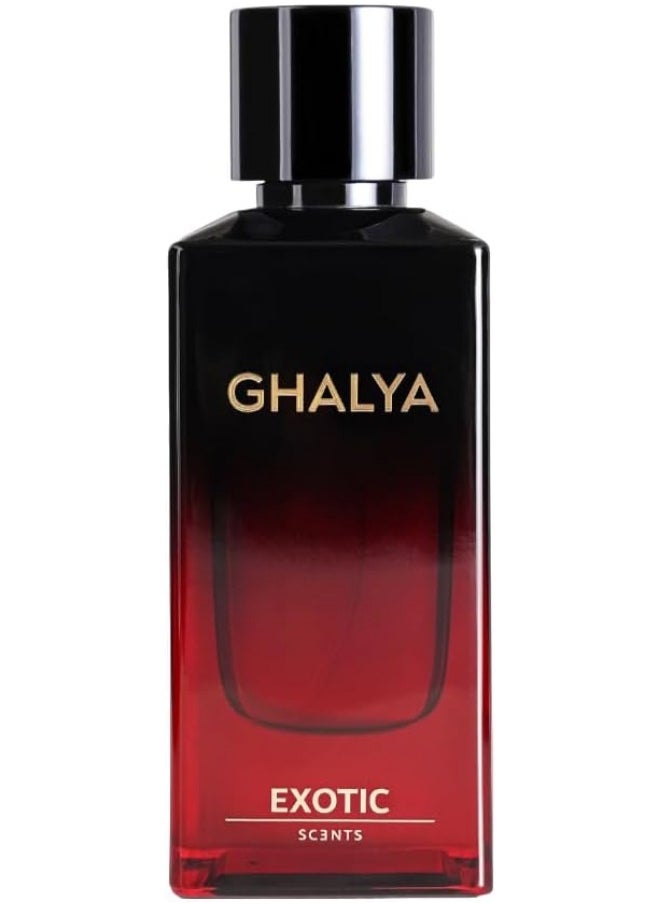Exotic Scents GHALYA Luxury Eau de Parfume - 80ml | Floral Woody Fragrance Long Lasting Perfume