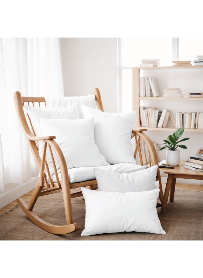 Bedding Throw Pillows Insert Cushion Filler Outer Cover Hd Microfiber Filling 275 Grams Ultra Soft Fiber Size 30X30Cm , 12X12Inch Cushion Inserts Home Decor White (Pack Of 4)
