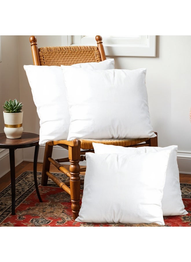 Bedding Throw Pillows Insert Cushion Filler Outer Cover Microfiber Filling 850 Grams Ultra Soft Fiber Size 65X65Cm , 25X25Inch Cushion Inserts Home Decor White (Pack Of 4)