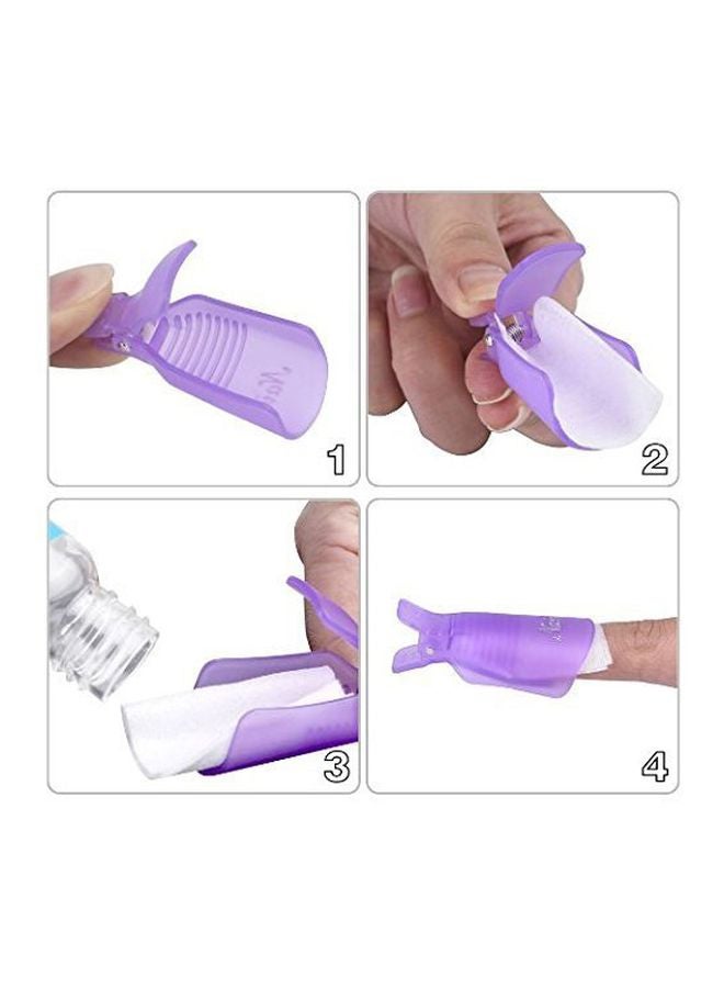 10-Piece UV Gel Polish Remover Wrap Clip Set Purple