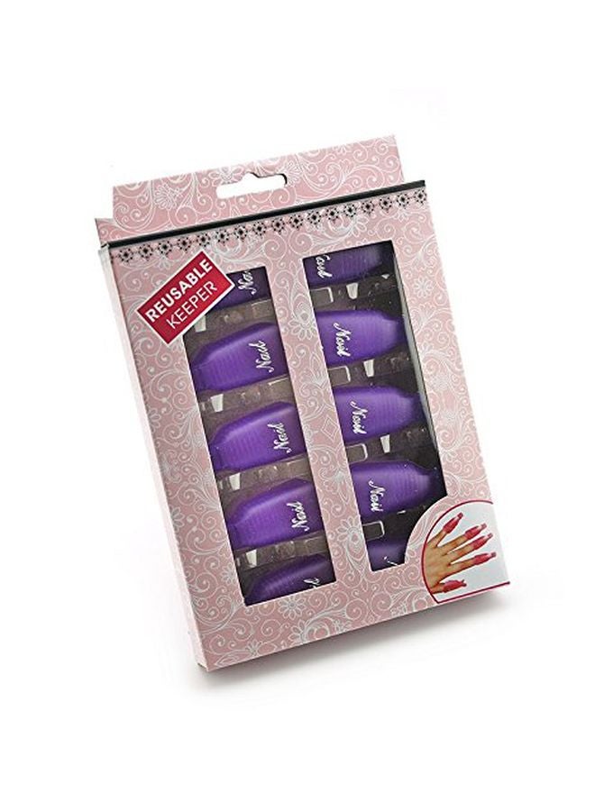 10-Piece UV Gel Polish Remover Wrap Clip Set Purple