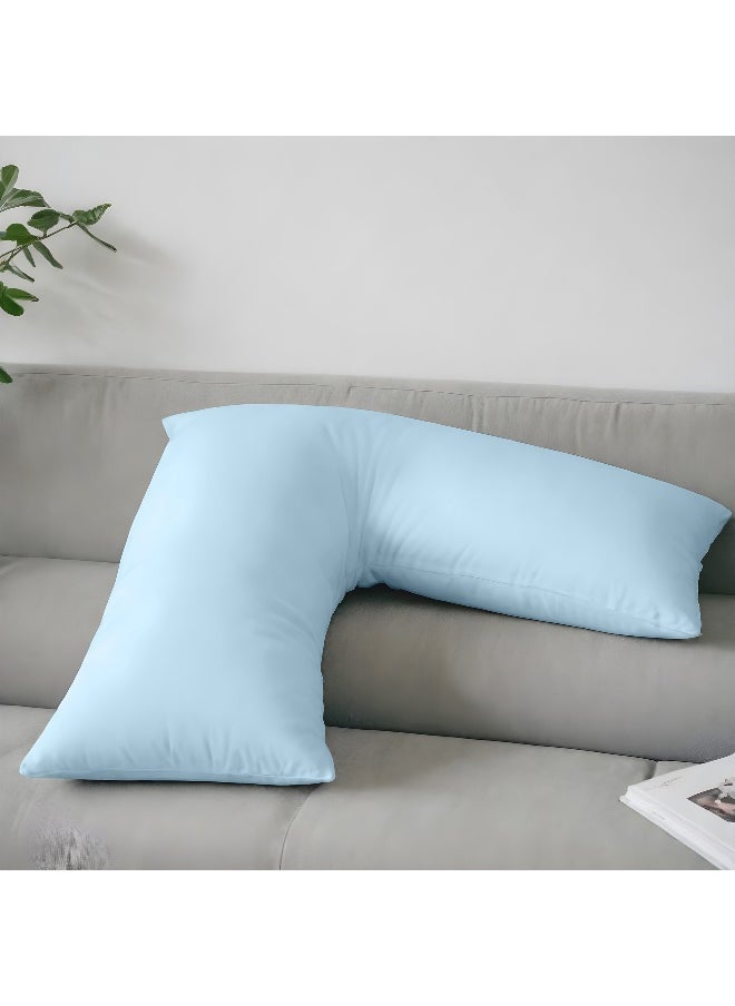 Maternity V-Shaped Extra Smooth Pillow 70X70Cm Suitable For Neck And Back Support Sleeper Pillow Head Support Microfiber Pain Relief Blue