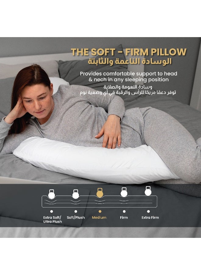 Pregnancy Pillow 80 X 130 Cm Extra Smooth White Maternity Full Body Pillow For Pregnant Women For Back , Hip , Neck And Knee Support