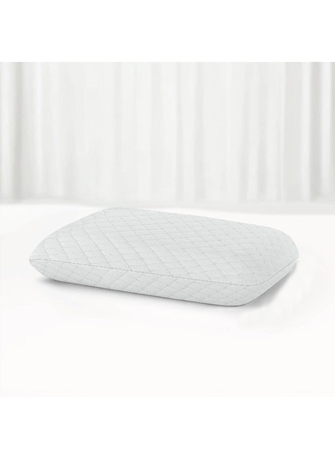 REST Zenith King Memory Foam Anti-Pressure Pillow For Relaxing Sleep with Removble and Washable White Cover 40 cm x 70 cm x 13 cm