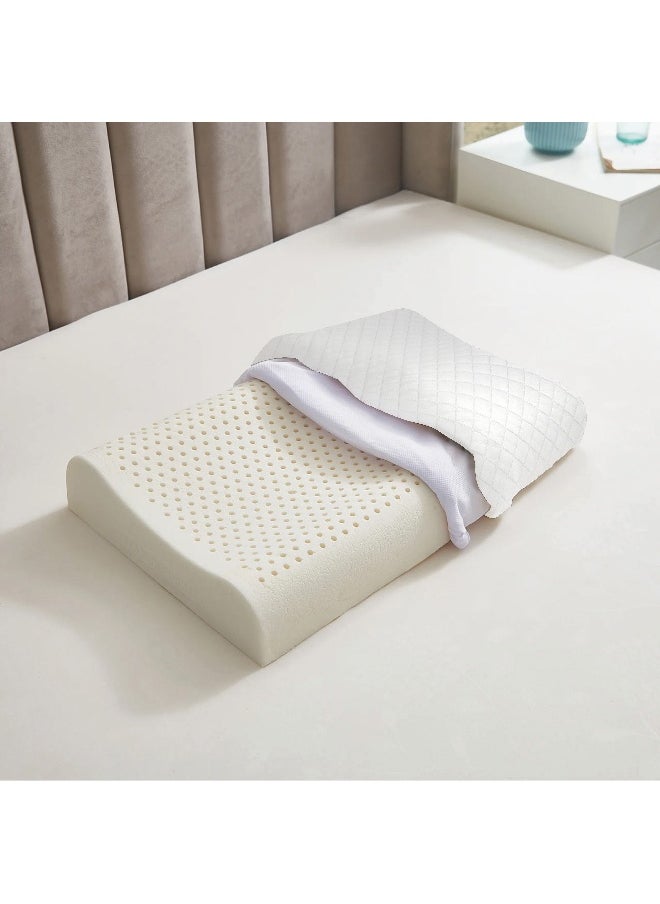 Lunar Memory Foam Knitted Anti Snore Contour Cervical Neck Support Pillow with Removable and Washable White Cover 40x60cm(9x11cm)